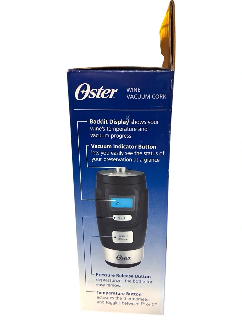 Wine Vacuum Cork w/LCD Temperature Display | Oster Electronic | NIB